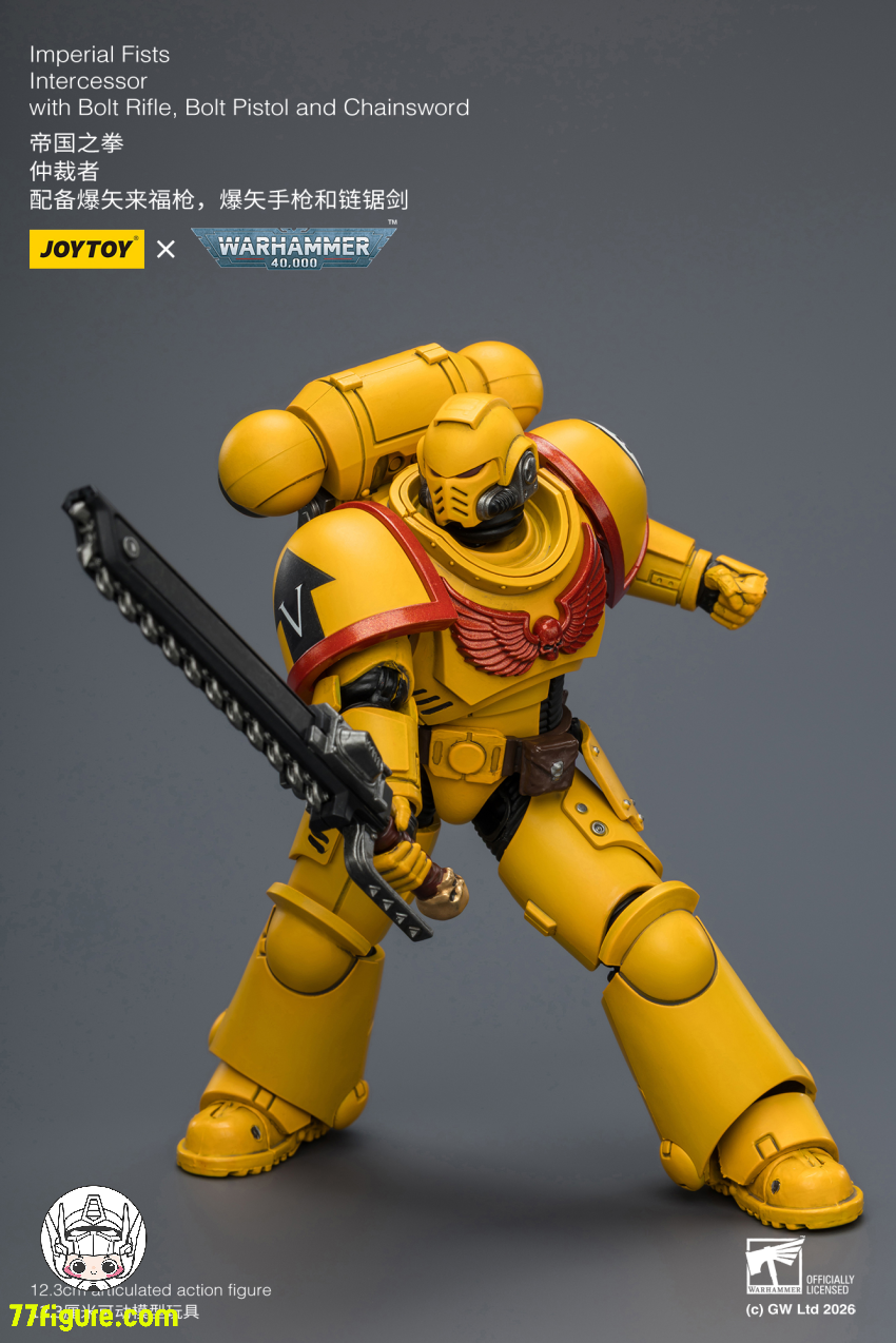 【予約商品】ジョイトイ JoyToy Source 1/18 『ウォーハンマー40K』インペリアル フィスト インターセッサー ボルトライフル ボルトピストル チェーンソード付き 塗装済み可動フィギュア