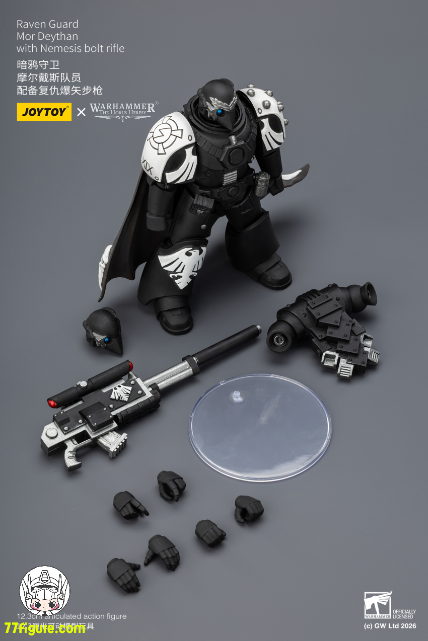 【予約受付終了】ジョイトイ JoyToy Source 1/18『ウォーハンマー ホルスの異端』レイヴンガード モー デイサン ネメシスボルトライフル付き 塗装済み可動フィギュア