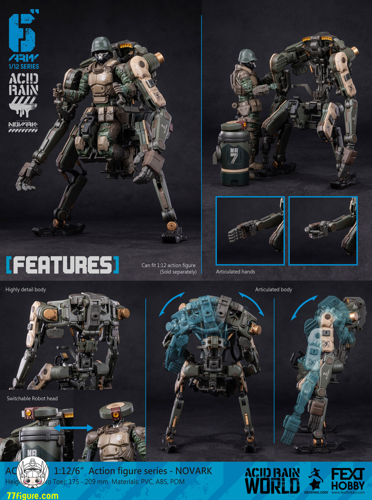 【予約商品】Fext Hobby 1/12 アシッドレイン ノヴァーク マリーン・アペトリクス AT-5m 塗装済み可動フィギュア