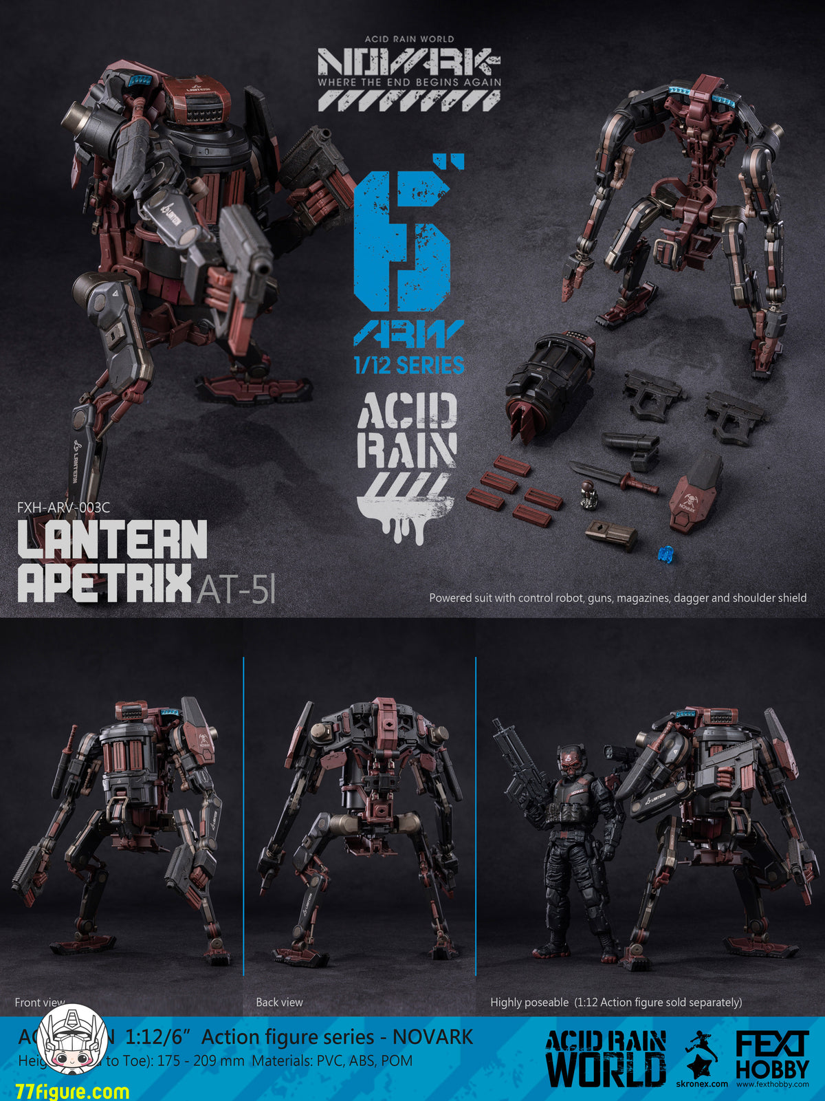 【予約商品】Fext Hobby 1/12 アシッドレイン ノヴァーク ランタン・アペトリクス AT-5l 塗装済み可動フィギュア