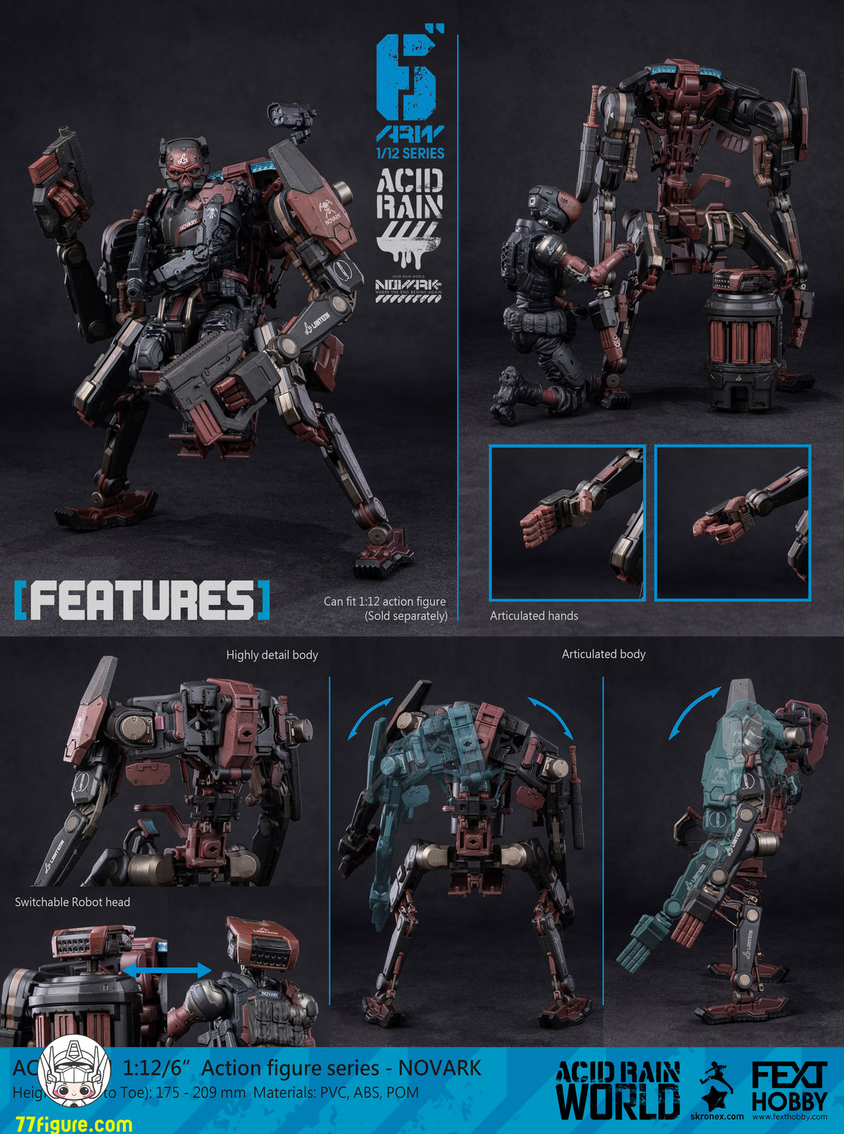 【予約商品】Fext Hobby 1/12 アシッドレイン ノヴァーク ランタン・アペトリクス AT-5l 塗装済み可動フィギュア