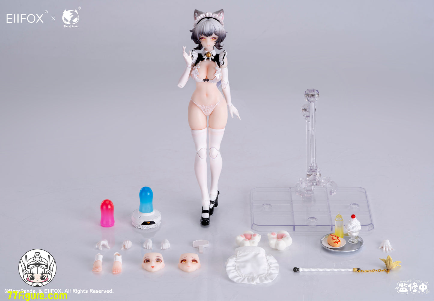 【予約商品】Eiifox x BearPanda 1/12 キャットメイド プディング 豪華版 塗装済み可動フィギュア