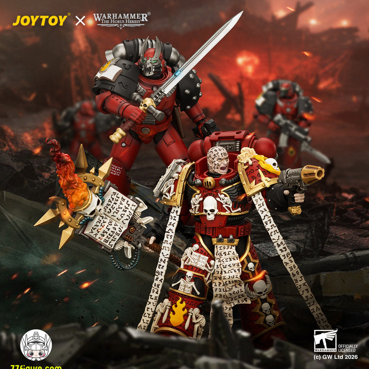 【予約商品】ジョイトイ JoyToy Source 1/18『ウォーハンマー ホルスの異端』MKVI 戦術軍士官＆エレバス ダーク・アポストル 2体セット 塗装済み可動フィギュア