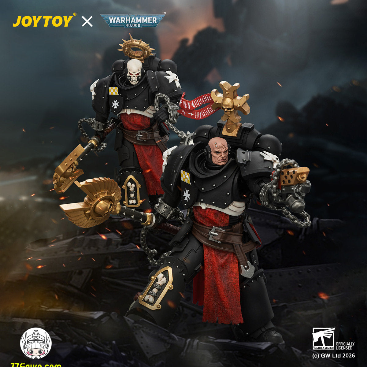 【予約商品】ジョイトイ JoyToy Source 1/18『ウォーハンマー40K』ブラックテンプラーズ エクセクレイター1＆2 セット 塗装済み可動フィギュア
