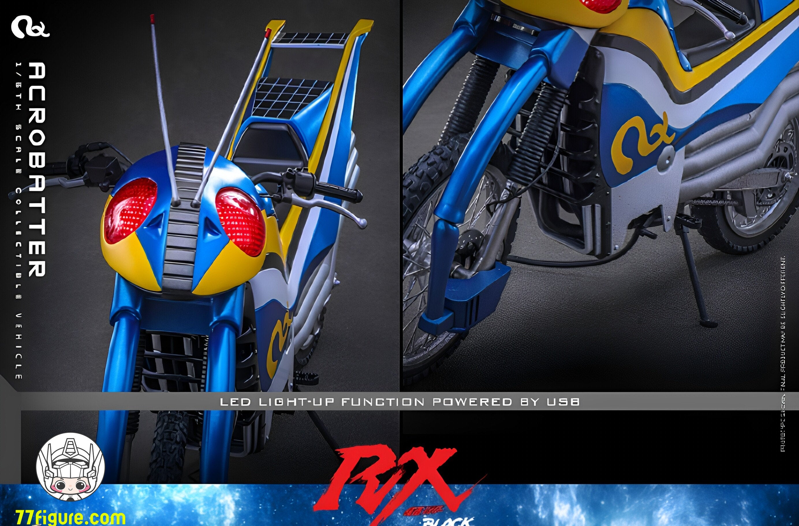 Hot Toys 1/6『仮面ライダーBLACK RX』アクロバッター LED付き 塗装