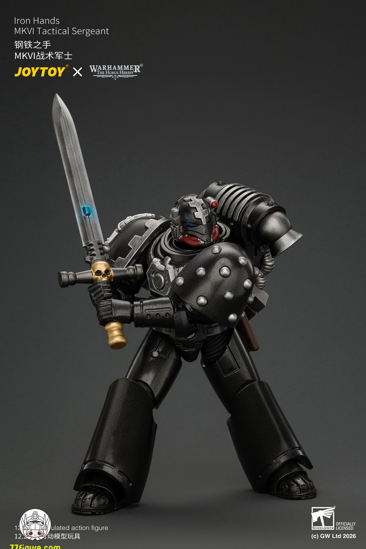 【予約商品】ジョイトイ JoyToy Source 1/18『ウォーハンマー ホルスの異端』アイアン・ハンズ MkVI タクティカル・サージェント ボルトガン・プラズマピストル＆パワーソード付き 塗装済み可動フィギュア
