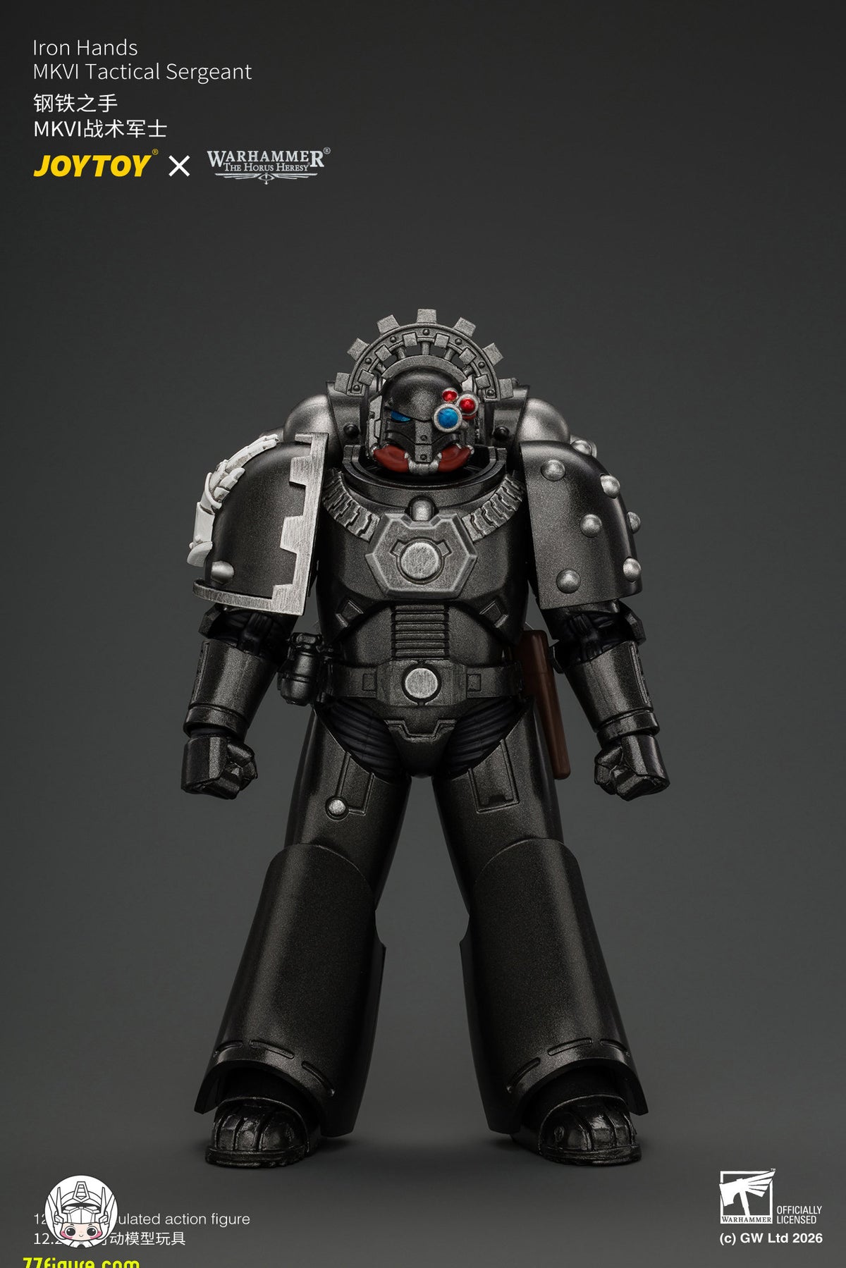 【予約商品】ジョイトイ JoyToy Source 1/18『ウォーハンマー ホルスの異端』アイアン・ハンズ MkVI タクティカル・サージェント ボルトガン・プラズマピストル＆パワーソード付き 塗装済み可動フィギュア