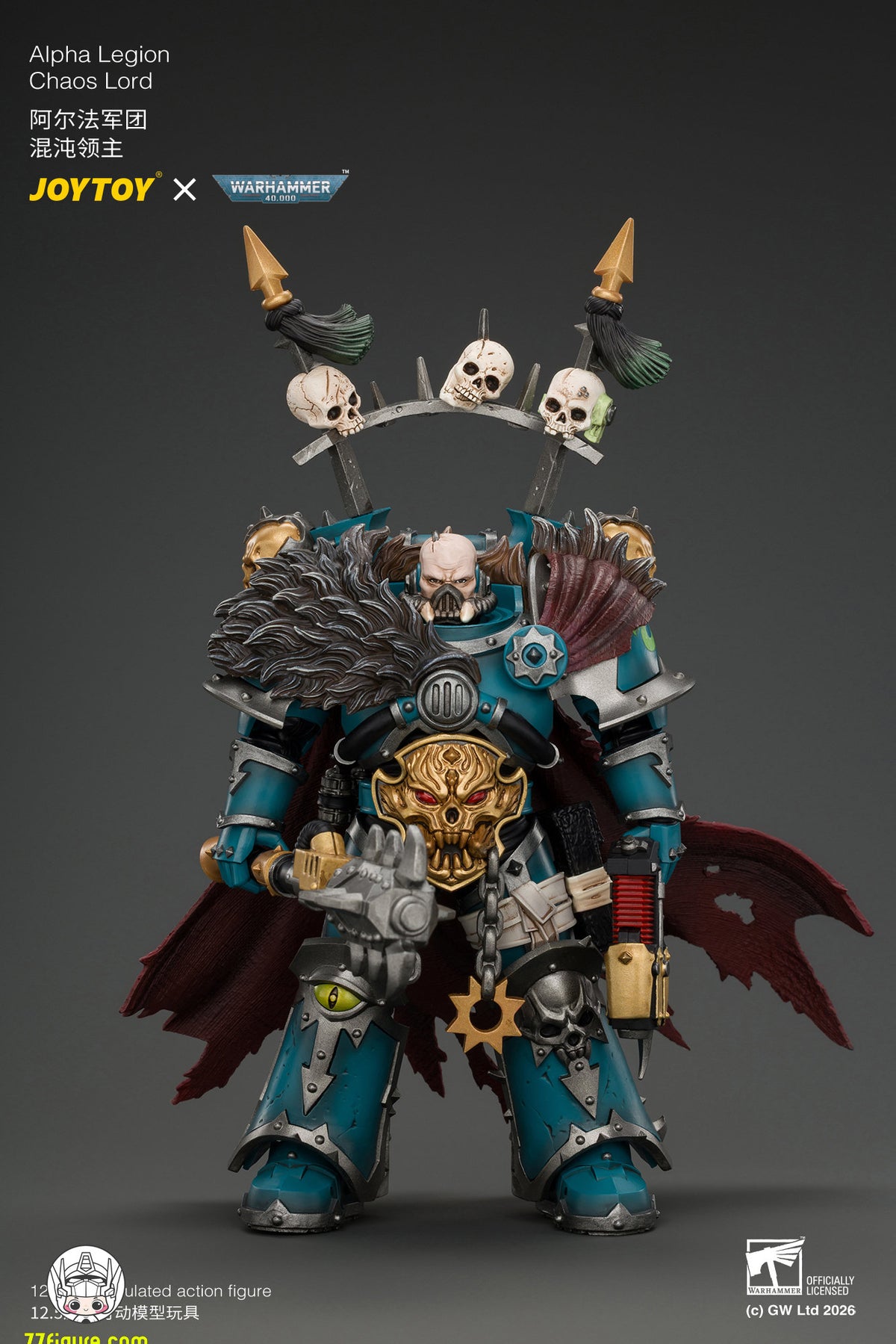 【予約商品】ジョイトイ JoyToy Source 1/18『ウォーハンマー40K』アルファ・レギオン ケイオス・ロード プラズマピストル＆アキュルスト・ウェポン付き 塗装済み可動フィギュア