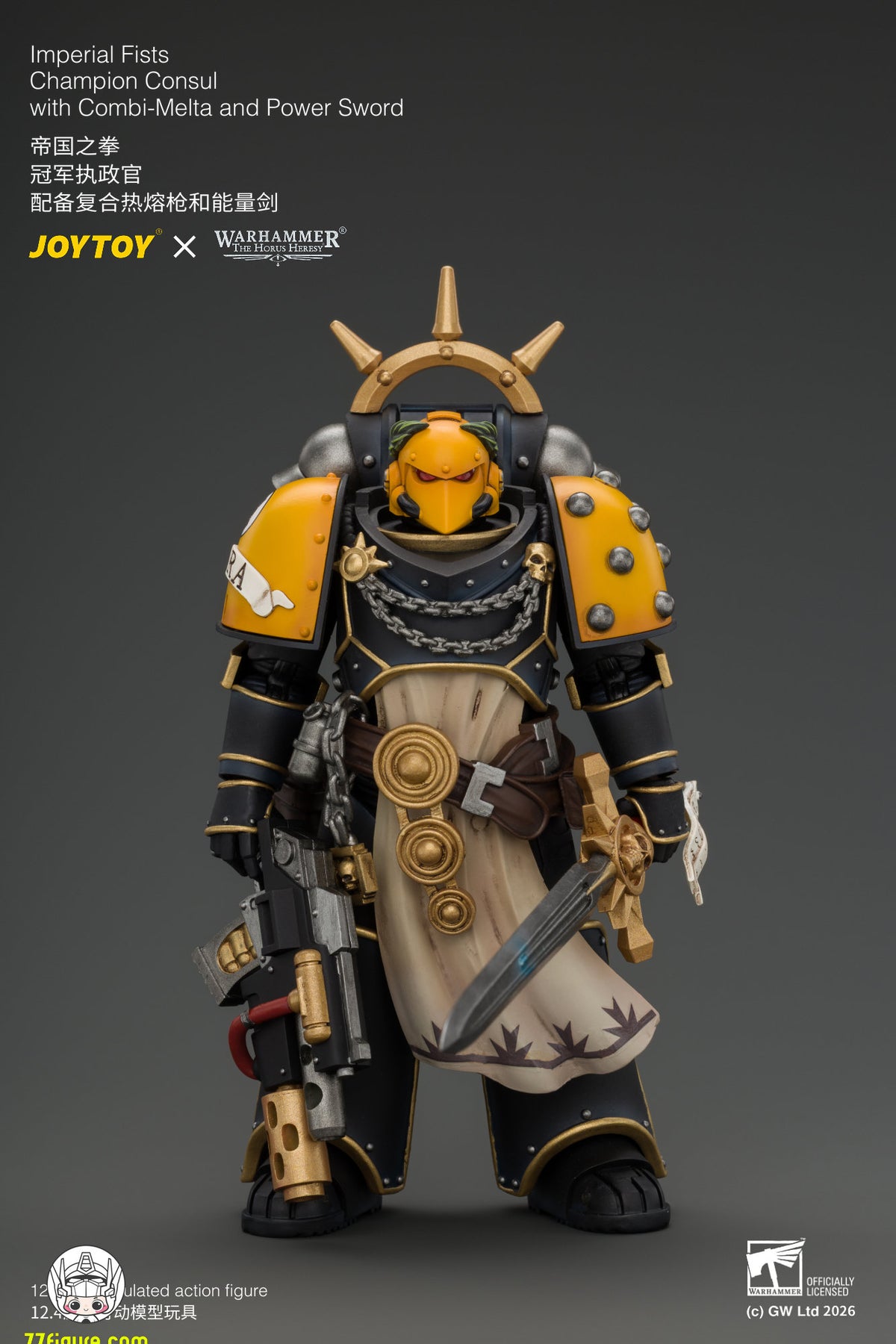 【予約商品】ジョイトイ JoyToy Source 1/18『ウォーハンマー ホルスの異端』インペリアル・フィスト チャンピオン・コンスル コンビ・メルタ＆パワーソード付き 塗装済み可動フィギュア