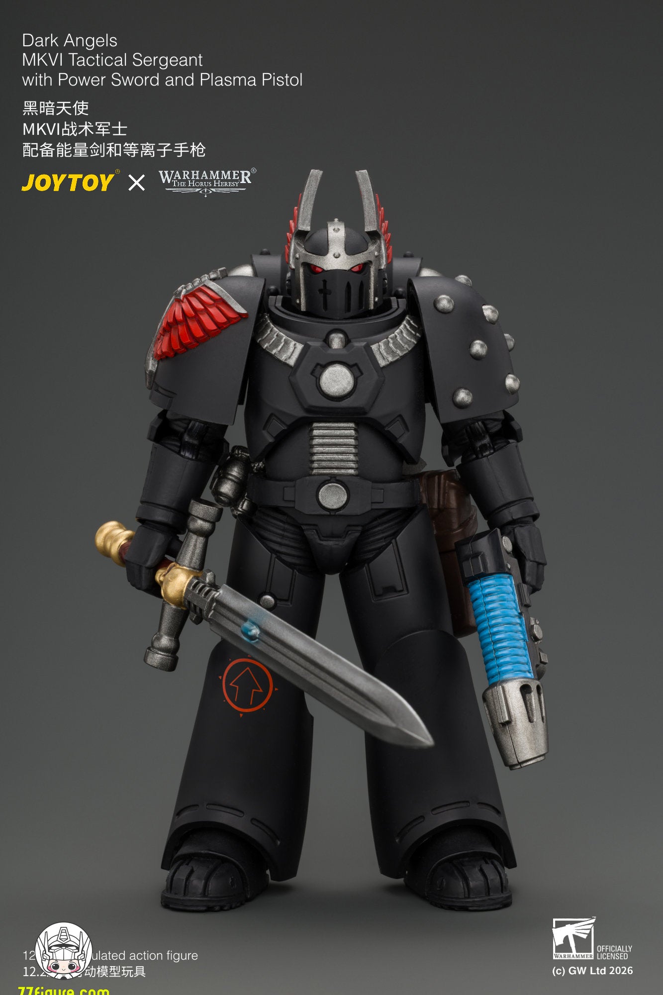 【予約商品】ジョイトイ JoyToy Source 1/18『ウォーハンマー ホルスの異端』ダーク・エンジェル MKVI タクティカル・サージェント パワーソード＆プラズマピストル付き 塗装済み可動フィギュア