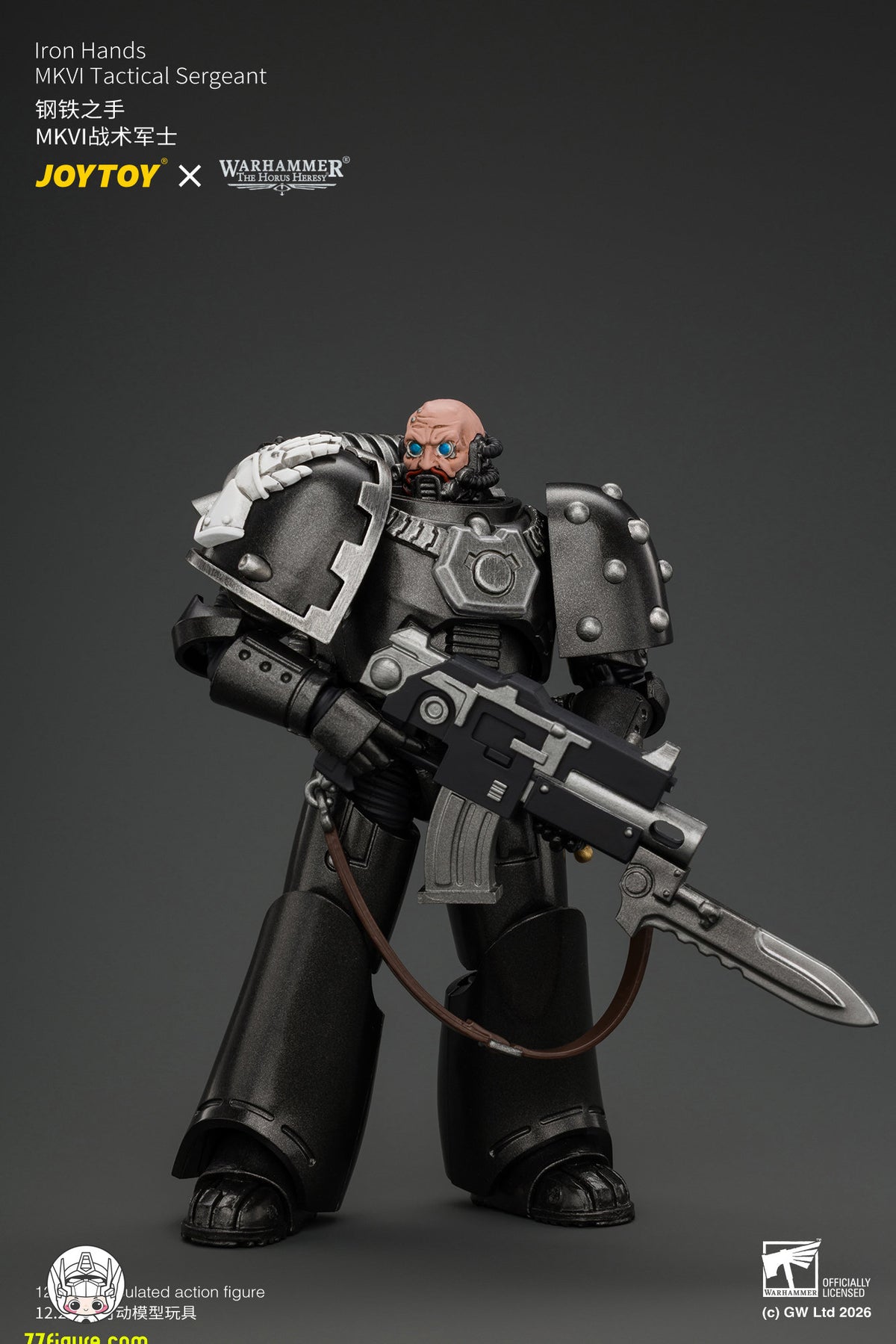【予約商品】ジョイトイ JoyToy Source 1/18『ウォーハンマー ホルスの異端』アイアン・ハンズ MkVI タクティカル・サージェント ボルトガン・プラズマピストル＆パワーソード付き 塗装済み可動フィギュア