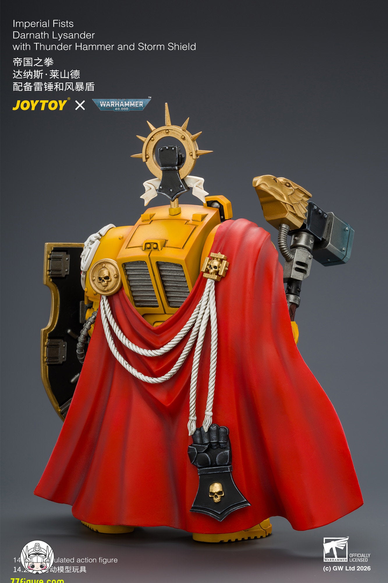 【予約商品】ジョイトイ JoyToy Source 1/18『ウォーハンマー40K』インペリアルフィスト ダーナス・ライサンダー サンダーハンマー＆ストームシールド付き 塗装済み可動フィギュア