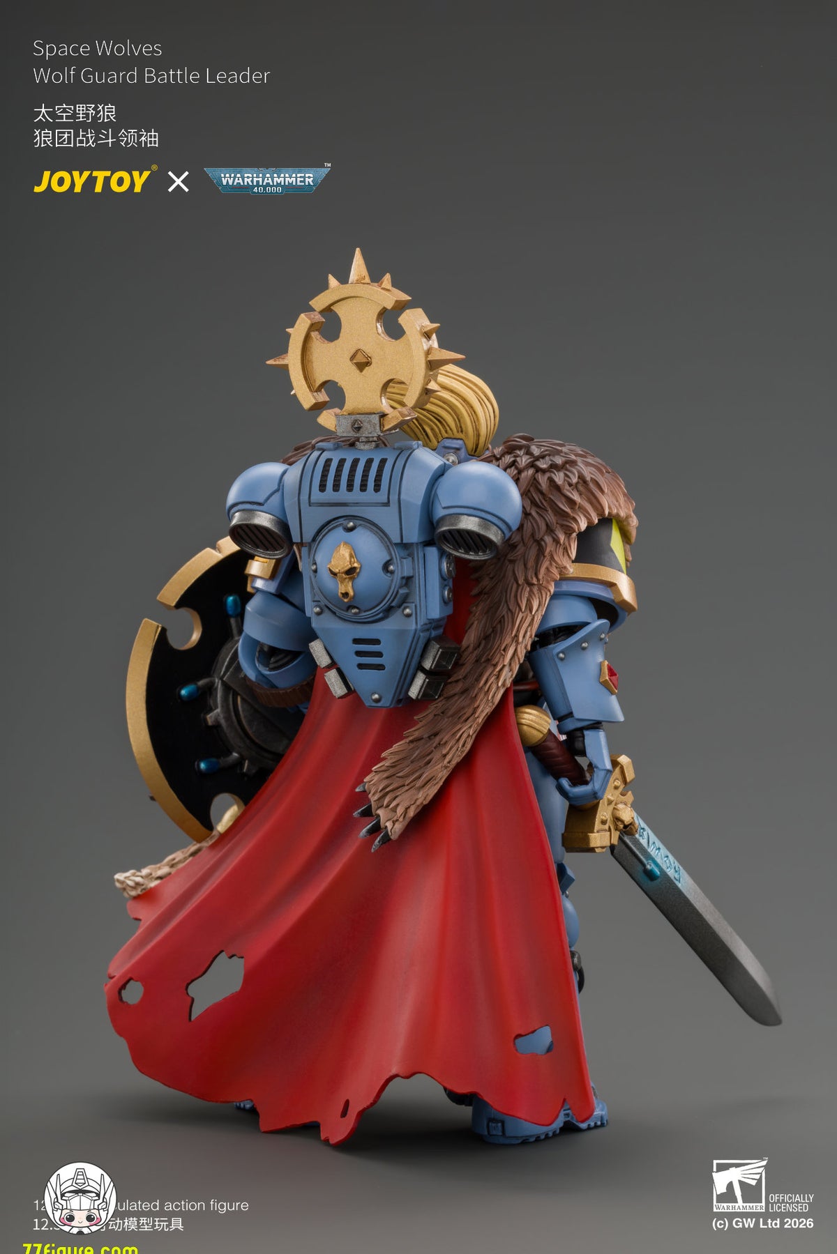 【予約商品】ジョイトイ JoyToy Source 1/18 『ウォーハンマー40K』 スペースウルフ ウルフガード・バトルリーダー マスタークラフト・パワーウェポン、ストームシールド、サンダーハンマー、マスタークラフト・ヘビーボルトピストル＆プラズマピストル付き 塗装済み可動フィギュア
