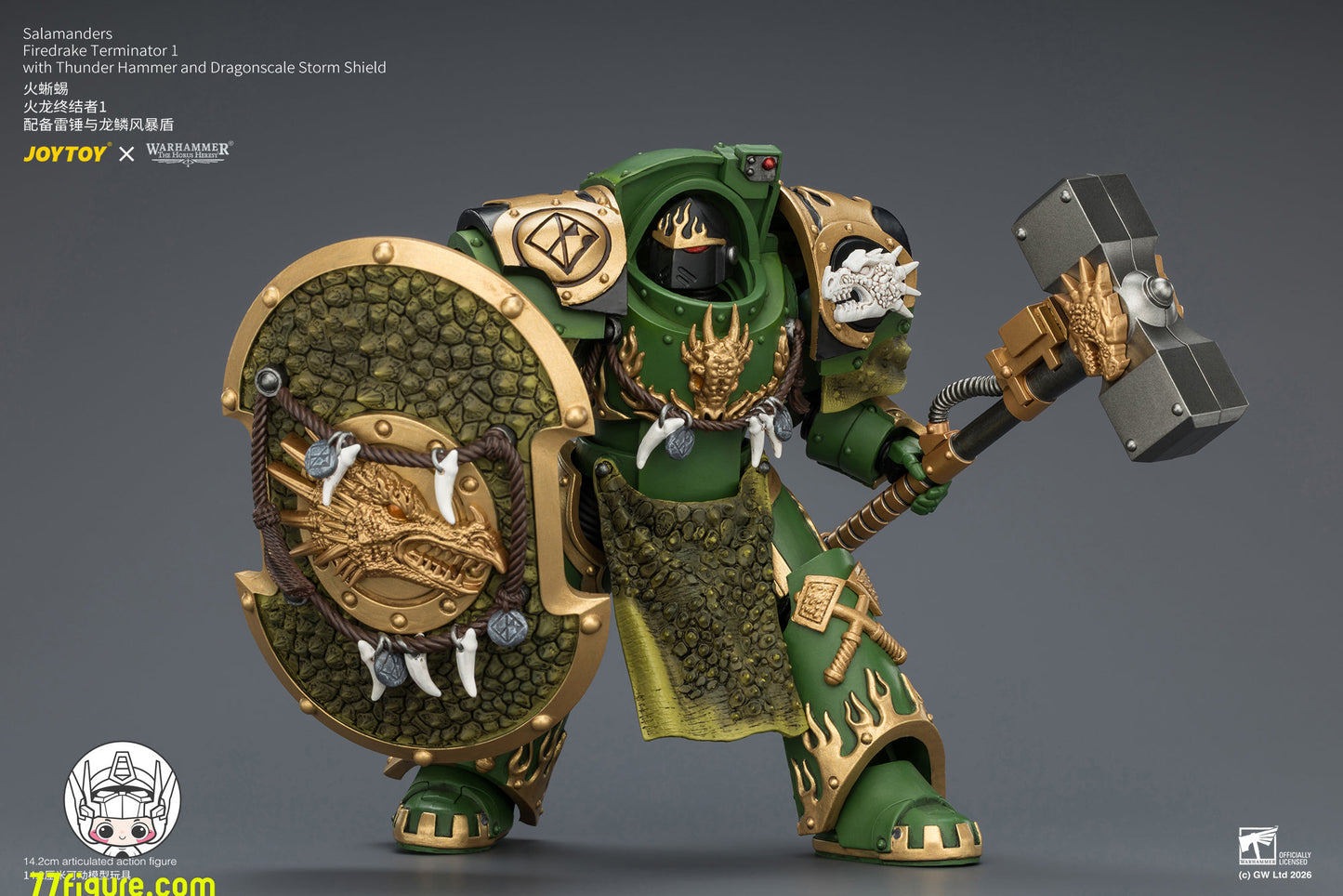 【予約商品】ジョイトイ JoyToy Source 1/18『ウォーハンマー ホルスの異端』サラマンダー ファイアドレイク・ターミネーター 1 サンダーハンマー＆ドラゴンスケール・ストームシールド付き 塗装済み可動フィギュア