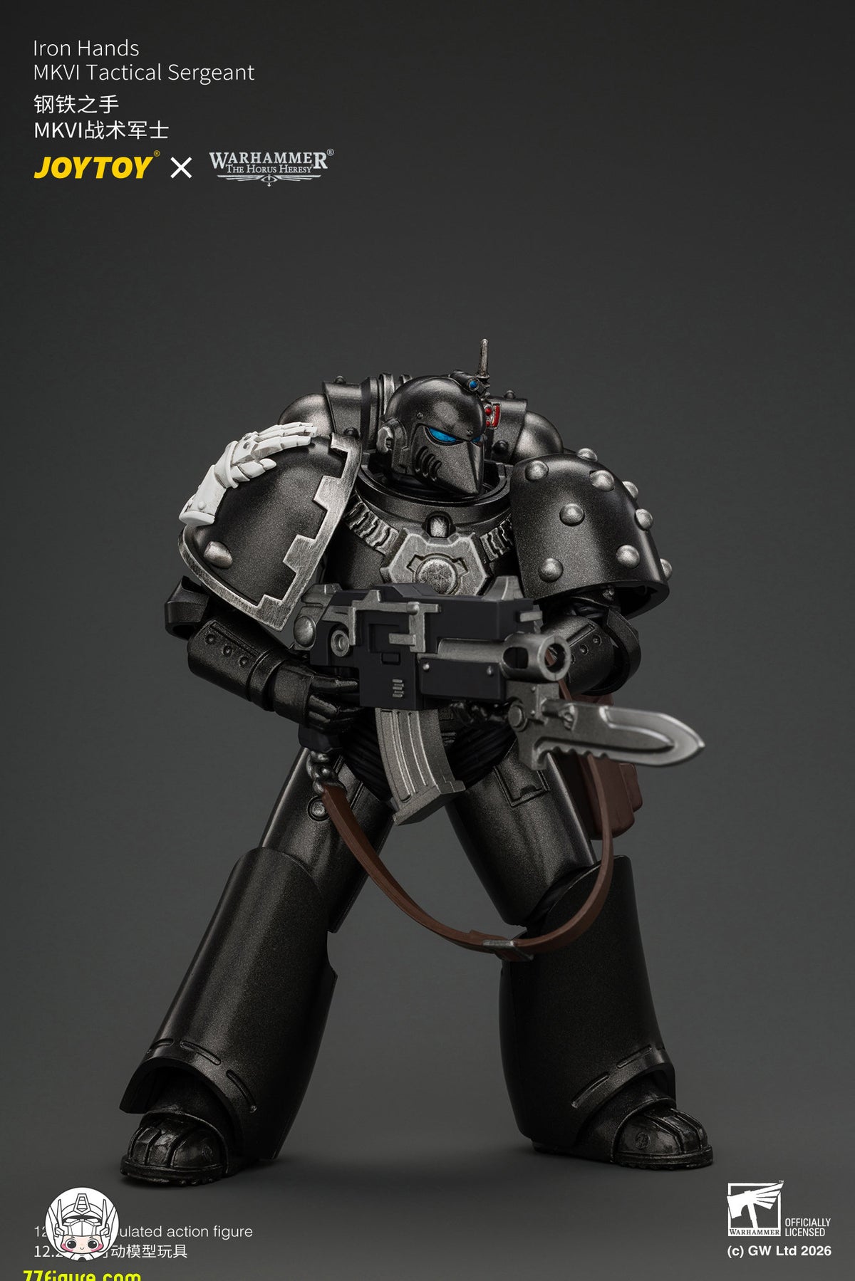 【予約商品】ジョイトイ JoyToy Source 1/18『ウォーハンマー ホルスの異端』アイアン・ハンズ MkVI タクティカル・サージェント ボルトガン・プラズマピストル＆パワーソード付き 塗装済み可動フィギュア