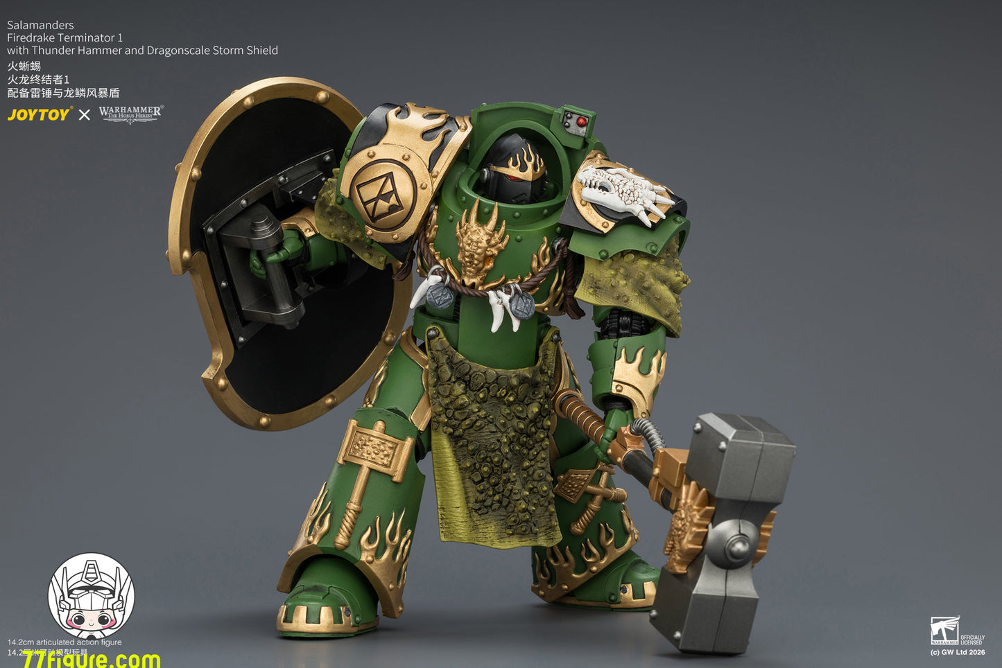 【予約商品】ジョイトイ JoyToy Source 1/18『ウォーハンマー ホルスの異端』サラマンダー ファイアドレイク・ターミネーター 1 サンダーハンマー＆ドラゴンスケール・ストームシールド付き 塗装済み可動フィギュア