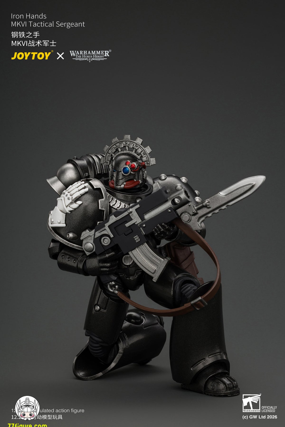 【予約商品】ジョイトイ JoyToy Source 1/18『ウォーハンマー ホルスの異端』アイアン・ハンズ MkVI タクティカル・サージェント ボルトガン・プラズマピストル＆パワーソード付き 塗装済み可動フィギュア