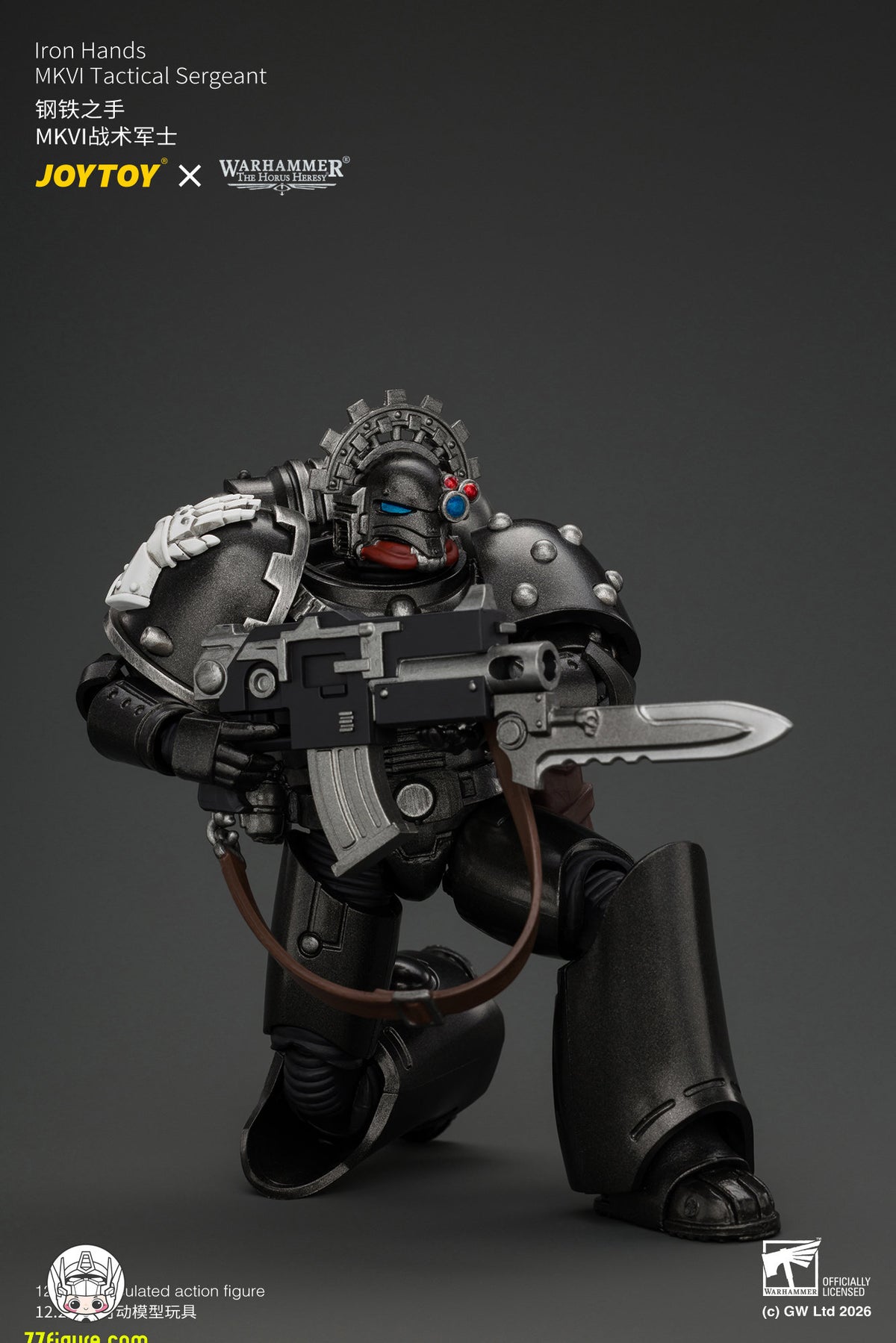 【予約商品】ジョイトイ JoyToy Source 1/18『ウォーハンマー ホルスの異端』アイアン・ハンズ MkVI タクティカル・サージェント ボルトガン・プラズマピストル＆パワーソード付き 塗装済み可動フィギュア