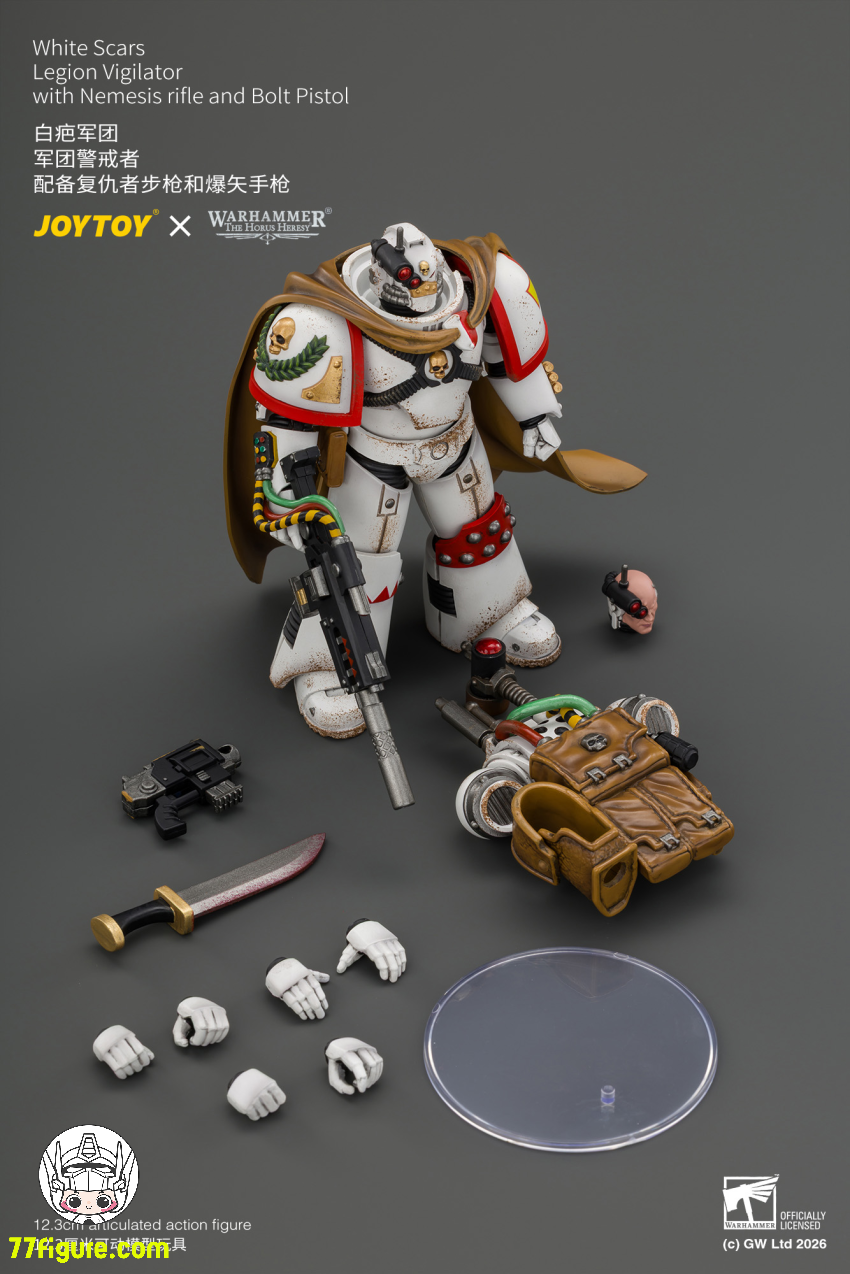 ジョイトイ JoyToy Source 1/18『ウォーハンマー ホルスの異端』ホワイト・スカー軍団 ヴィジレーター ネメシスライフル＆ボルトピストル付き 塗装済み可動フィギュア 商品画像 10