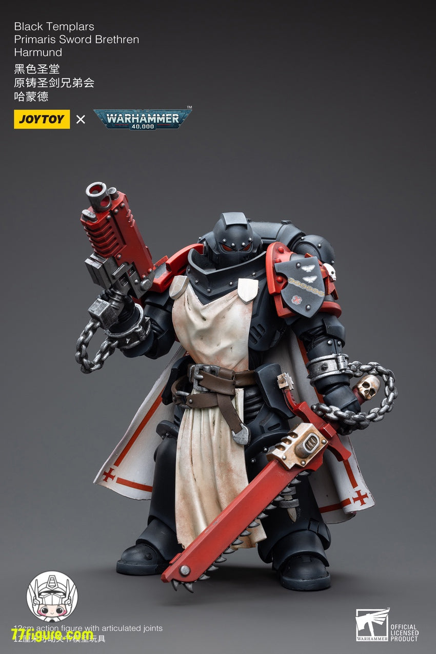 ジョイトイ JoyToy Source 1/18『ウォーハンマー40K』ブラックテンプラー プライマリス ソード ブラザレン ハルムンド  塗装済み可動フィギュア