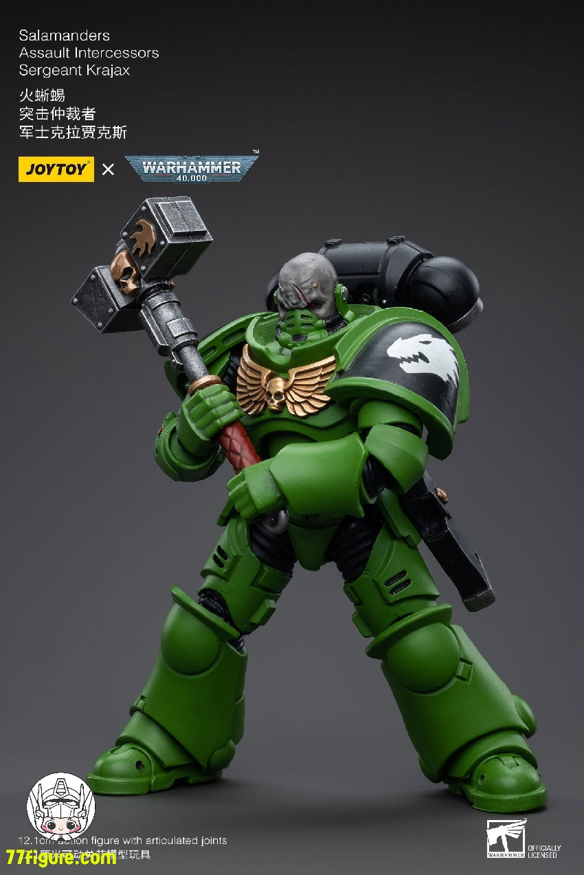 【品切れ】ジョイトイ JoyToy Source 1/18 『ウォーハンマー40K』サラマンダー アサルト・インターセッサーズ サージェント クラジャックス 塗装済み可動フィギュア