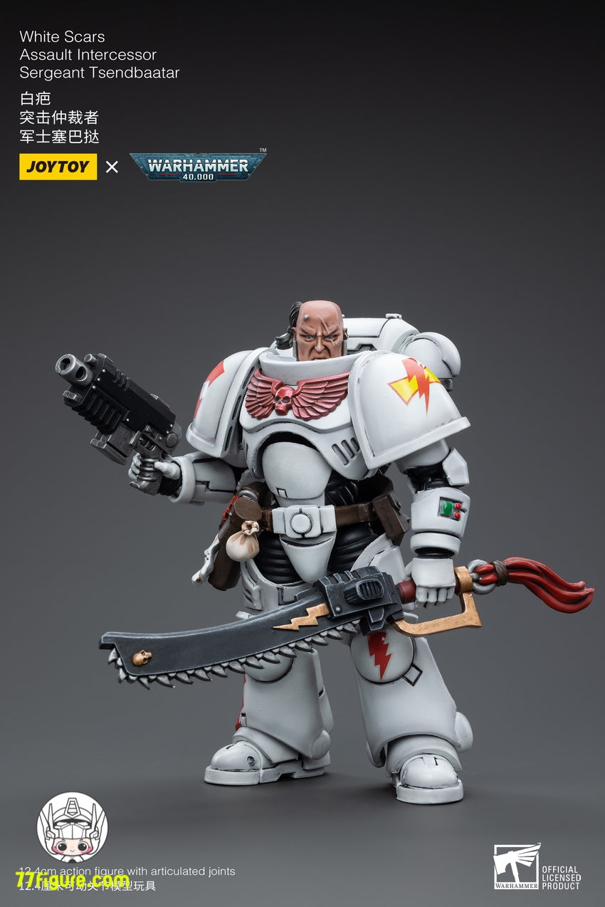 【品切れ】ジョイトイ JoyToy Source 1/18『ウォーハンマー40K』 白い傷跡 アサルト インターセッサー サージャント ツェンドバートル 塗装済み可動フィギュア