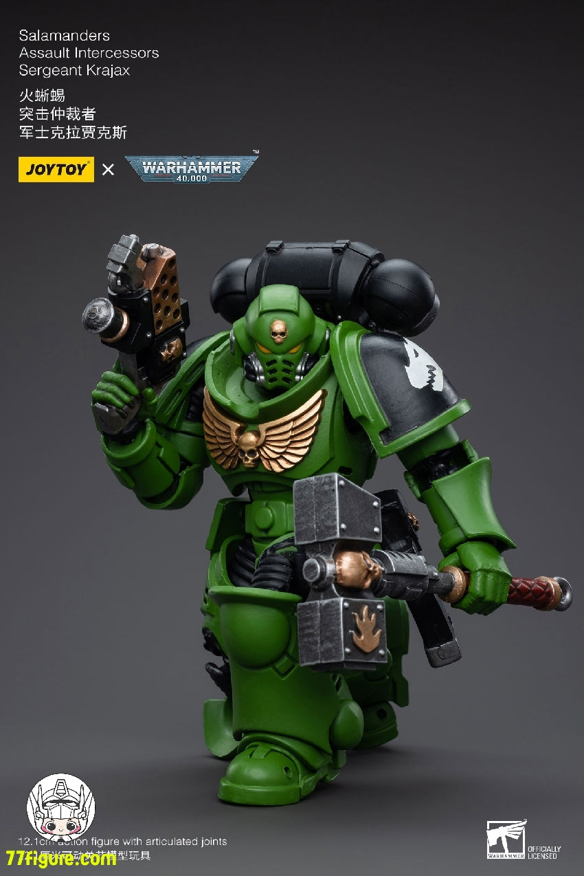 【品切れ】ジョイトイ JoyToy Source 1/18 『ウォーハンマー40K』サラマンダー アサルト・インターセッサーズ サージェント クラジャックス 塗装済み可動フィギュア