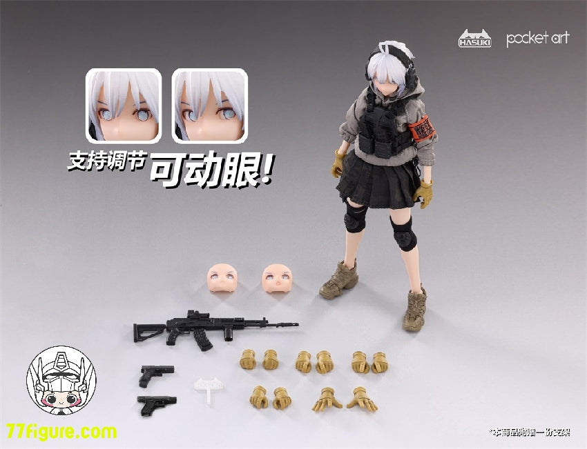 【品切れ】HASUKI 1/12 PA003 「Pocket Art」突撃兵・波部サシャ 塗装済み可動フィギュア